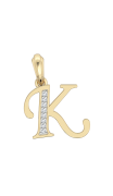 Gold Alphabet K charm